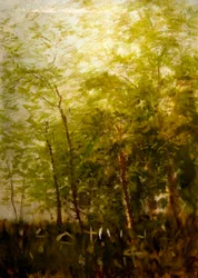 Frange de forêt avec croix